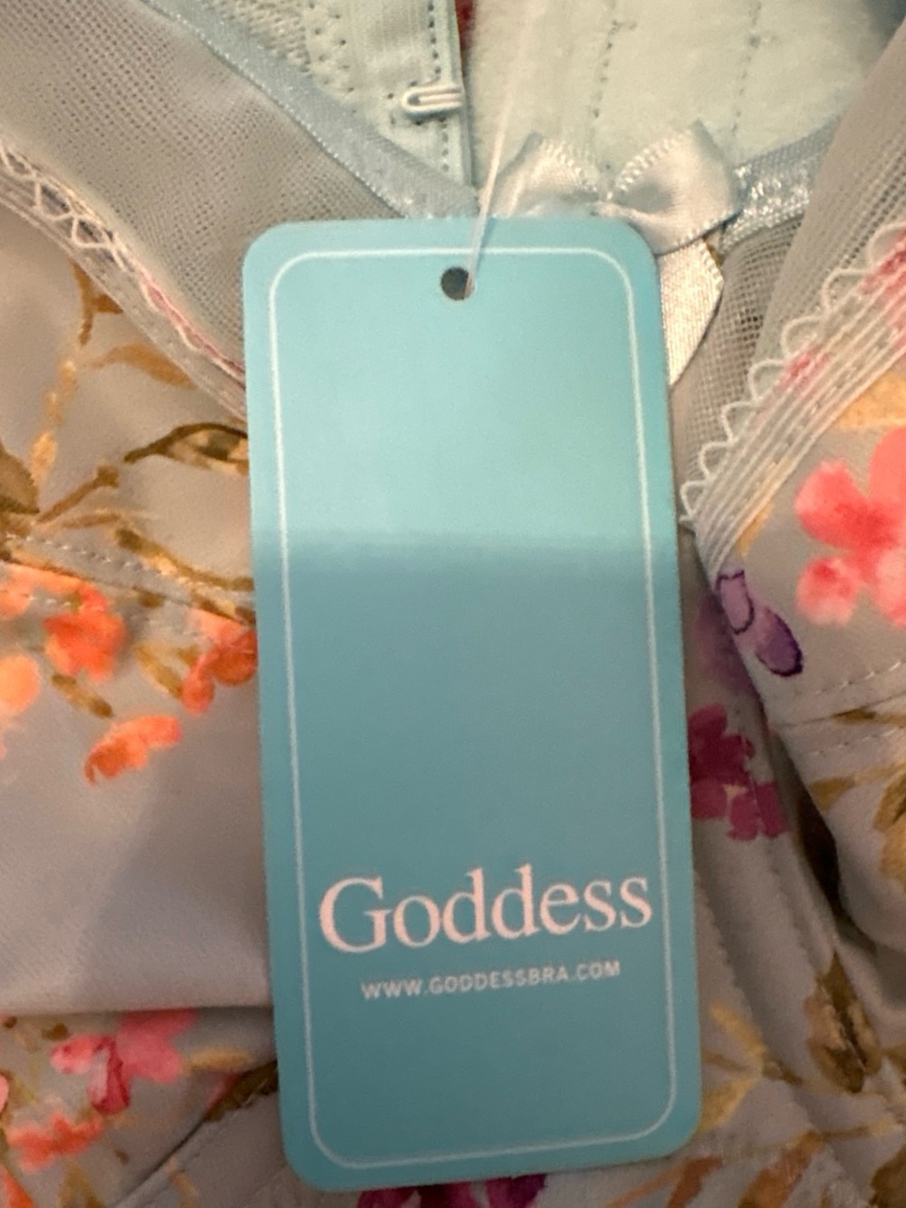 Goddess Light Blue Floral Underwire Bra - Picture 2 of 4